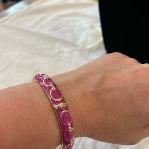 Elegant Pink Enamel Bracelet